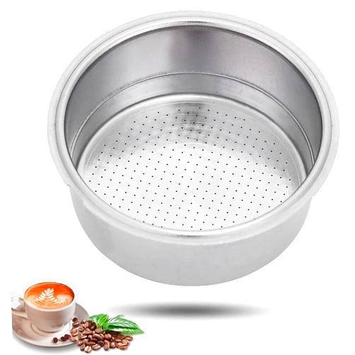 Agatige Stainless Steel Coffee Filter, 51mm Double Layer Pressurized Filter Basket Espresso Filter Basket for Portafilter Coffee Machine(Double Cup)