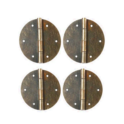 Leadigol 4 PCS Brass Small Hinges with Screw, Cabinet Hinges Furniture Hardware Flap Hinges Metal Furniture Hinge for Cabinet Drawer Door Jewelry Box