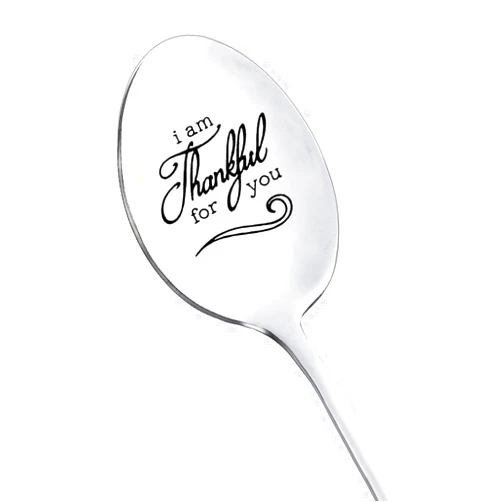 NYRWFQXG Thank You Gifts for Women Men I'm Thankful for You Gift Spoon for Women Men Friends Staff Appreciation Gifts for Coworkers Boyfriend Sister Christmas Birthday Gift Dessert Spoon