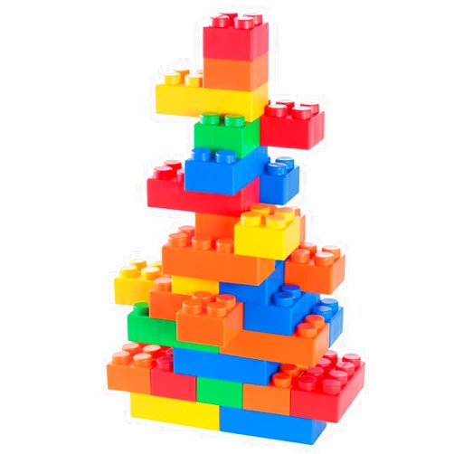 UNiPLAY Plump Soft Building Blocks - 60-Piece Jumbo Stacking Multicolor Set for Early Cognitive Development and Creative Play - Ages 3 Months+