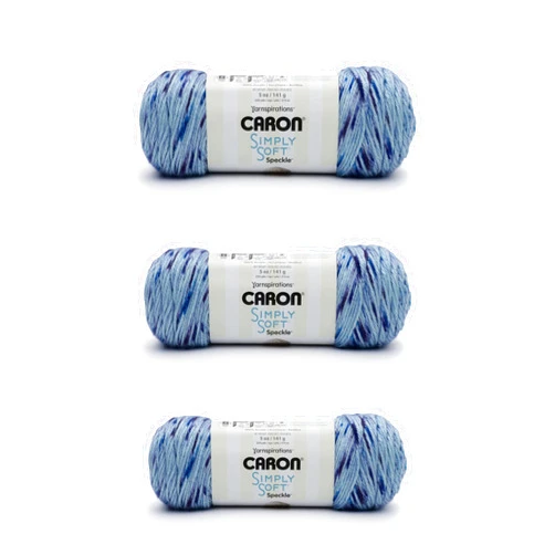 Caron Simply Soft Galaxy Speckle Yarn - 3 Pack of 141g/5oz - Acrylic - 4 Medium (Worsted) - 235 Yards - Knitting/Crochet