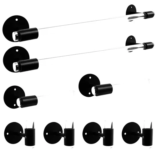 Lckppt 8-Pieces Acrylic Bathroom Hardware Accessories Set, Bath Towel Bar Set, Towel Racks for Bathroom Wall Mounted, Matte Black Stainless Steel Base