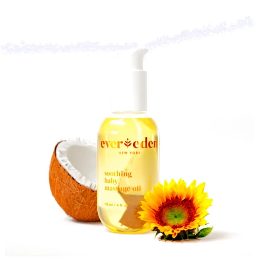 Evereden Soothing Baby Massage Oil 4 fl oz. | Clean Baby Care | Non-toxic and Fragrance Free | Clean Ingredients