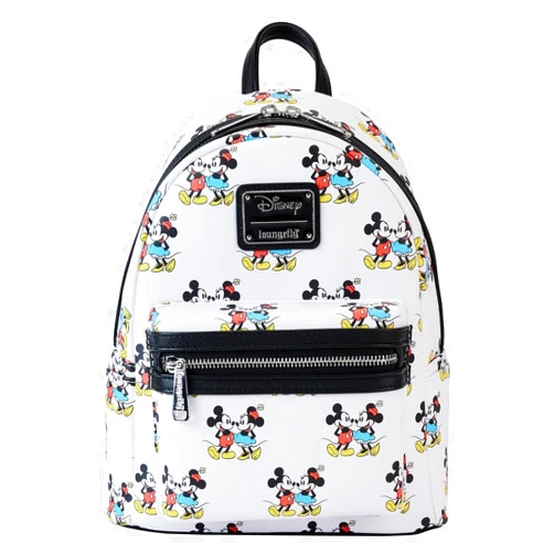 Loungefly Disney Mickey and Minnie Mouse Classic All Over Print Womens Double Strap Shoulder Bag Purse