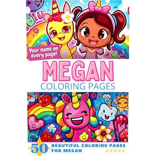 Pick-A-Page Publishing Megan Coloring Pages: Wow-Effect! Your name on every page - Megan coloring book - 6x9