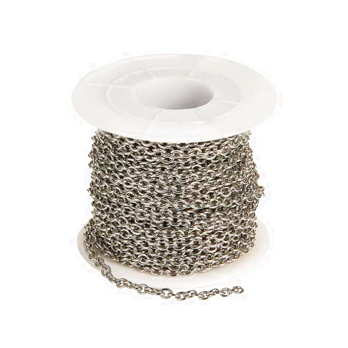 DanLingJewelry 30 Feet 304 Stainless Steel Unwelded Cable Chain Spool Link in Bulk for Necklace Jewelry Making 4x3mm