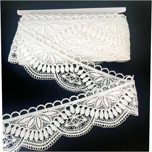 ELLA MAMA lace Trim. 5 Yards，lace Ribbon for Garment Sewing, DIY Craft, Home Decor, DIY Arts and Craft. (P-J White)