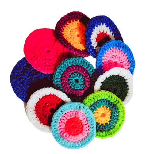 Handmade washable reusable crocheted nylon dish scrubbers Single Layer 3 pc, 5 pc or 10 pc. Choose your color options as well