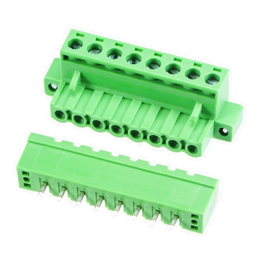 MECCANIXITY PCB Mount Screw Terminal Block 5.08mm Pitch 8 Pin 10A Straight Plug-in for Electrical, Instruments 5 Set