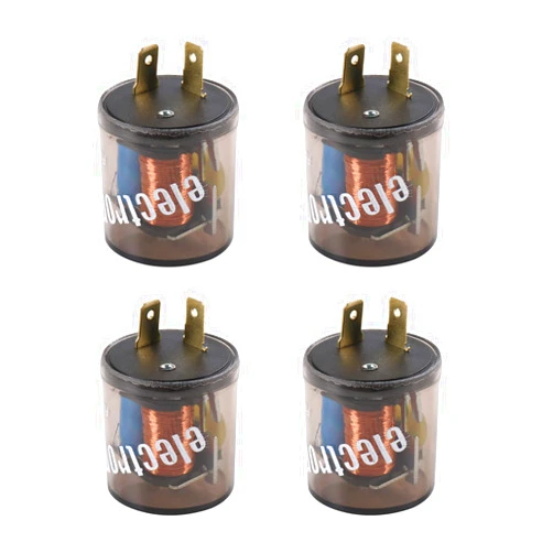 LDMINDA 4 Pcs 2 Pin 12V Electronic Turn Signal Flasher Relay LED Flasher Relay 2 Prong Flasher Relay 20 Amps for Universal Automobile Motorcycle Bike Scooter Fix Turn Signal Bulbs Flash