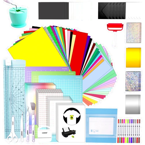 HAWERSI All-in-One Ultimate Accessories Bundle for Cricut Joy Xtra Machine,135pcs Starter Kit with 8.5in x 12in Xtra Size Tools,Supplies and Everything Material You Need for Beginners, Professionals