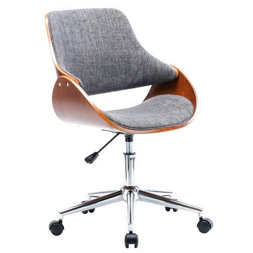 Porthos Home Elise Mid-Century Office Chair, Soft Fabric Upholstery, Height Adjustable, 360-degree Swivel, Sturdy Metal Base with Wheels