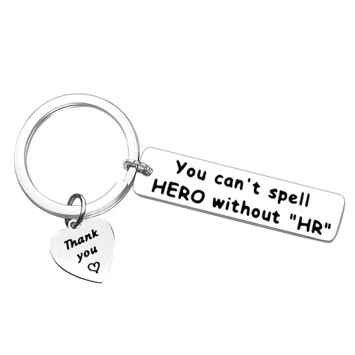 Baixian Funny Human Resources Keychain Gifts for Women Men You Can’t Spell Hero Without HR Keyring Thank You Gifts for HR Manager Director Coworker for Christams Birthday Present Funny Jewelry Present