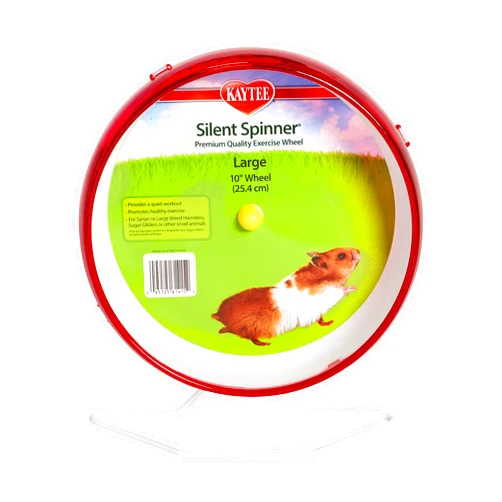 Kaytee Silent Spinner Wheel For Pet Syrian or Large Breed Hamsters, Sugar Gliders and Gerbils, Large 10 Inch (Colors May Vary)