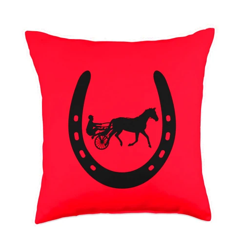 Harness-Racing Accessories Trotting-race Gifts Harness Horses Trotting-Race Throw Pillow, 18x18, Multicolor