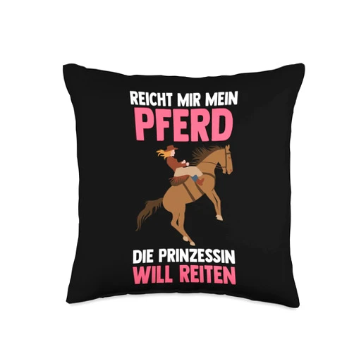 Mädchen & Pferde Geschenk Die Prinzessin Will Reiten Mädchen Throw Pillow, 16x16, Multicolor