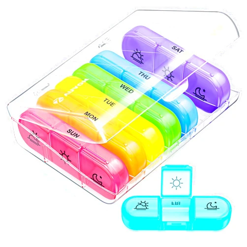 AUVON Weekly Pill Organizer 3 Times a Day, Large 7 Day Pill Box 3 Times a Day with Separate Container, Portable Pill Case for Medication, Vitamins, Fish Oil and Supplements