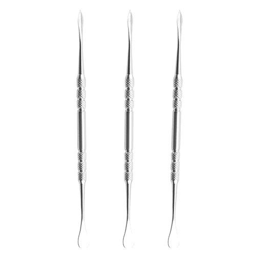 NFRBTD 3 PCS Wax Carving Tools Wax Tools, Double-Ended Wax Modeling Tools, Stainless Steel Sculpting Tools for Clay Pottery (Silver)