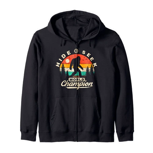 Bigfoot Hide and Seek Pros Bigfoot Hide and Seek World Champion Sasquatch Men Boys Zip Hoodie