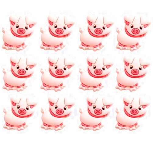 GOESUP 12 Pack Silicone Beads Bulk Decorative Craft Beads for DIY Craft Garland Keychain Handmade Craft Supplies (Pig)