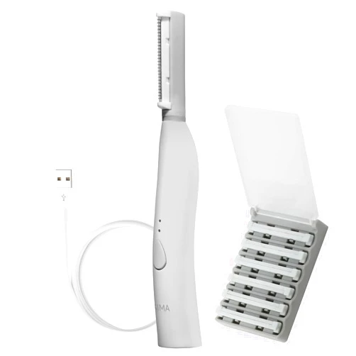 SPA SCIENCES - SIMA Patented Dermaplane Razor for Women Face – Painless 2-in-1 Facial Exfoliation & Peach Fuzz Hair Removal – Anti-Aging – 3 Speeds – Rechargeable – 7 Weeks Treatment