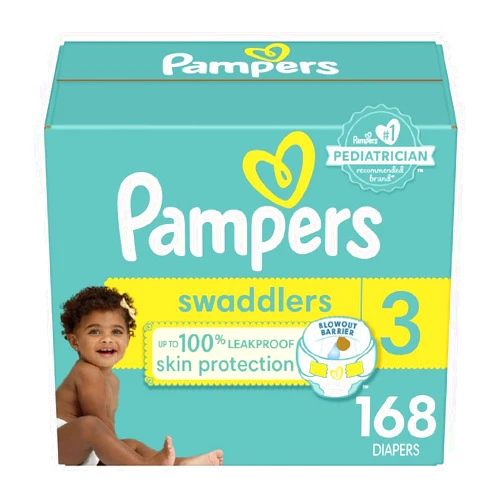 Pampers Baby Diapers - Swaddlers - Size 3, 168 Count, Ultra Absorbent Disposable Infant Diaper