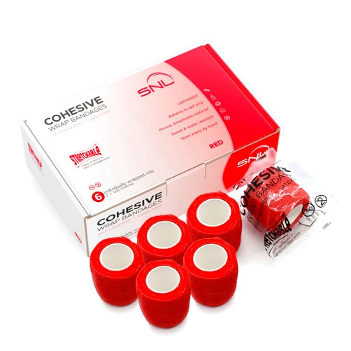 SNL Quality Red Cohesive Bandage Wrap 2