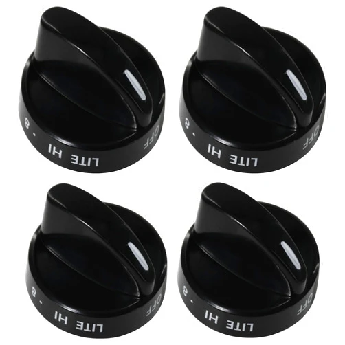 GYOFFULL 316442513 Stove Knob Black Gas Oven Range Control Assembly Compatible with Frigidaire, Kenmore, Sears Burner (4PACK)
