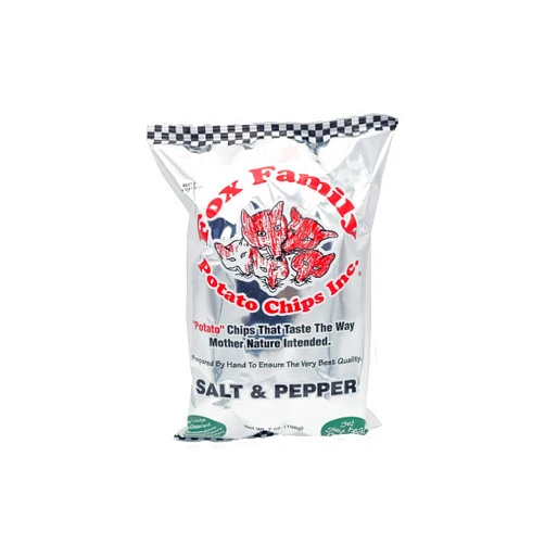 Box of Maine Fox Family Potato Chips, 7oz, Made in Maine - Gluten Free (Salt and Pepper)