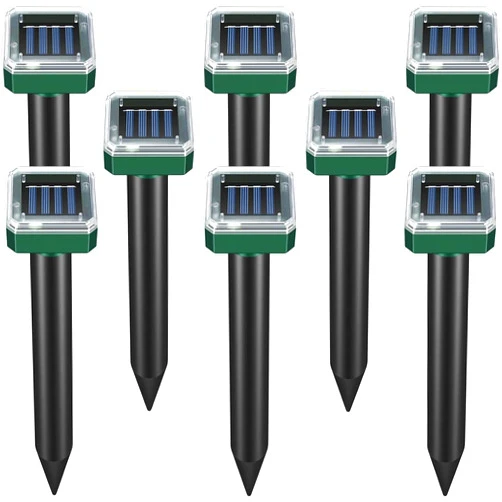 HDView Mole Repellent Solar Powered, Waterproof Vole Chipmunk Repellent Outdoor,Ultrasonic Gopher Repellent for Lawn Garden, Mole Deterrent,Groundhog Repeller, Snake (8 Packs)
