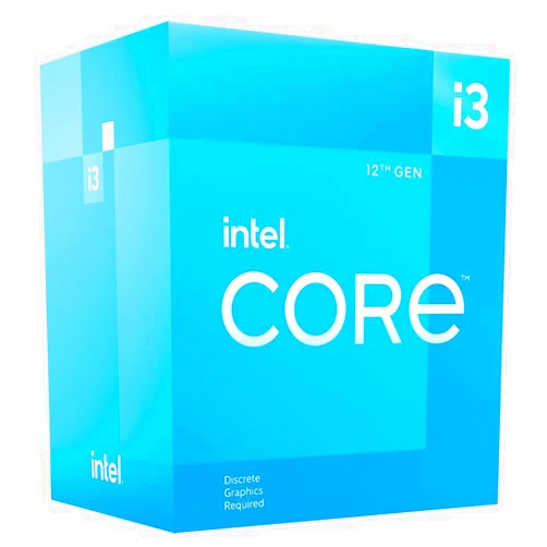 Intel® Core™ 12th Gen i3-12100F desktop processor, featuring PCIe Gen 5.0 & 4.0 support, DDR5 and DDR4 support. Discrete graphics required.