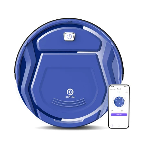 OKP Life Robot Vacuum Cleaner, Tangle-Free 2200Pa Suction, Slim, Low Noise, App Control, 120 Mins Runtime, Automatic Self-Charging Robotic Vacuum, Ideal for Pet Hair Hard Floor and Daily Cleaning