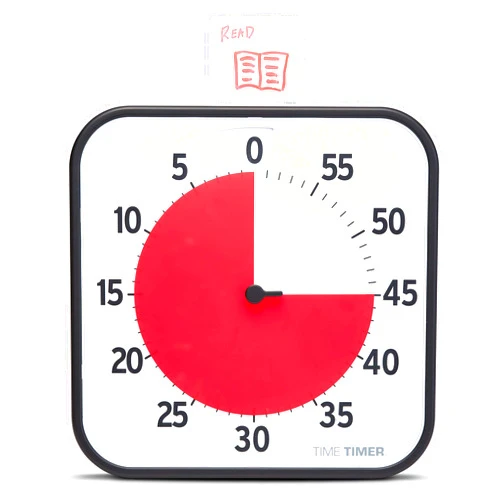 TIME TIMER 12 inch Visual Timer 60 Minute Kids Desk Countdown Clock with Dry Erase Activity Card, Also Magnetic for Classroom, Homeschooling Study Tool, Task Reminder, Home and Kitchen Timer