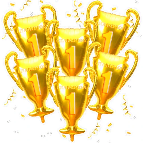 Sosation 6 Packs Gold Champion Foil Balloons Championship Foil Trophy The First Prize Sport Balloons Basketball Soccer Football Anniversary Birthday Games Party Decorations