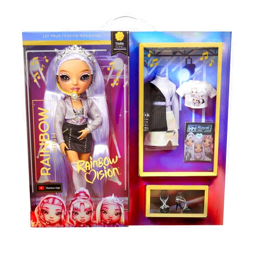 Rainbow High Rainbow Vision Royal Three K-pop – Tiara Song Fashion Doll. 2 Designer Outfits to Mix & Match with Microphone Headset & Band Merch, Great Gift for Kids 6-12 Years Old