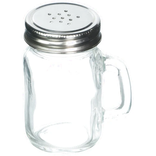 Tablecraft Small Glass Mason Shaker with Metal Lid, 5-Ounce, Clear