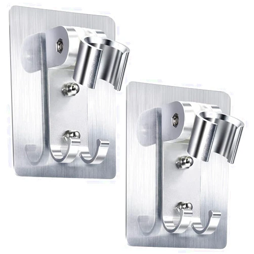 Eikovia 2 Pieces Shower Head Holder Strong Adhesive Shower Head Wall Mounting Bracket Adjustable Shower Wand Holder No Drilling Will Not Affect The Shower Bathroom Wall