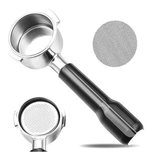 WhaleSiper 51mm Bottomless Portafilter & Puck Screen, 2 Ears Stainless Steel Head, Only Compatible with De'Longhi ECP3420, EC155, BCO430, EC260, and ECP3120, Includes 304 Stainless Steel Filter Basket