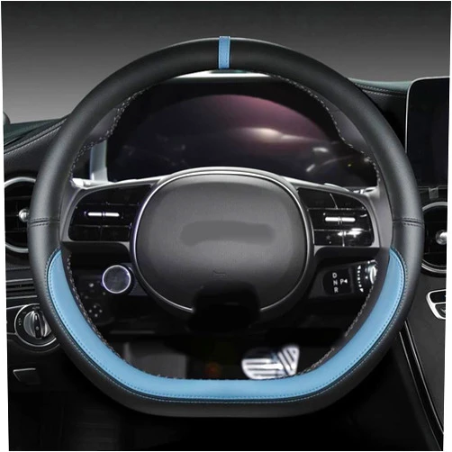 YZCJTGER Steering Wheel for Hyundai for Ioniq 5 2016-2022 Car Steering Wheel Cover D Shape PU Leather Auto Accessories Interior(Color:Sky blue2)