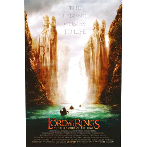 POSTER STOP ONLINE The Lord of The Rings - The Fellowship of The Ring - Framed Movie Poster/Print (Argonath/Argonauts Teaser) (Size: 27