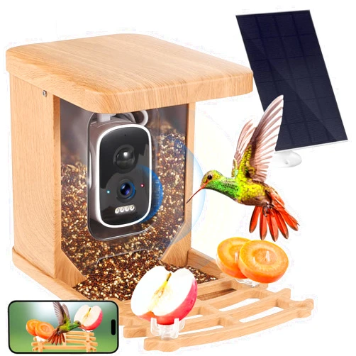 HIHIMARK Smart Bird Feeder with Camera,Solar Camera Bird Feeder House,Bird Watching Camera & AI Identify Bird Species,HD Bird Feeder Cam Capture Bird Features&Recording.Ideal Gift for Watching Birds