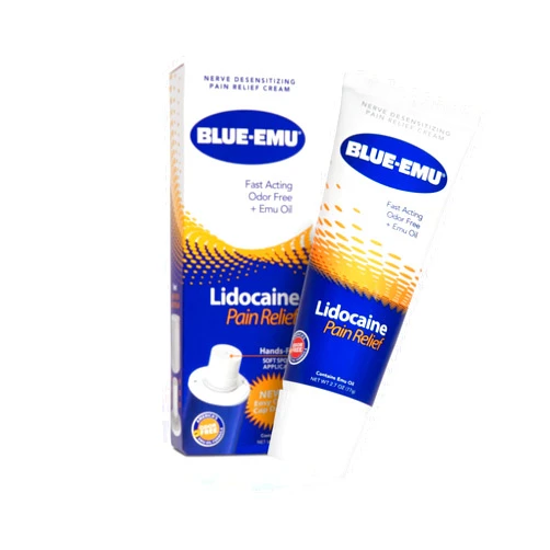 Blue Emu Blue-emu lidocaine Pain Relief Cream Non-Child Resistance Cap, Odor Free, 2.7 Ounce