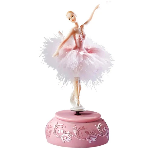 Singeek Ballerina Music Box Figurine Plays Swan Lake Tune, Musical Figure Hand-Painted Feather Skirt Ballet Recital Gift for Daughter Granddaughter Girls Wife Birthday