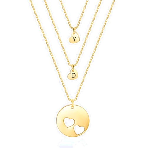 FARUZO Mother Daughter Necklace Set – Matching Personalized Jewelry with Initials – Custom Gold, Silver, or Rose Gold – Gift for Mom and Daughter – Set of 2, 3, or 4 Necklaces