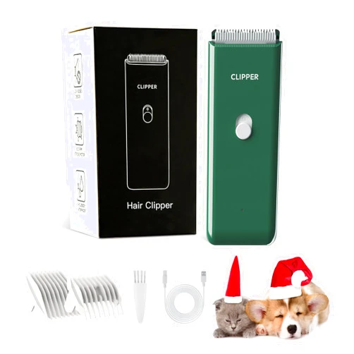 Founouly Professional Household Waterproof Low Noise Pet Hair Clippers Electric USB Rechargeable Painless Grooming Tools Hair Grooming Trimmer for Small Medium Dog Cat AP005 Green