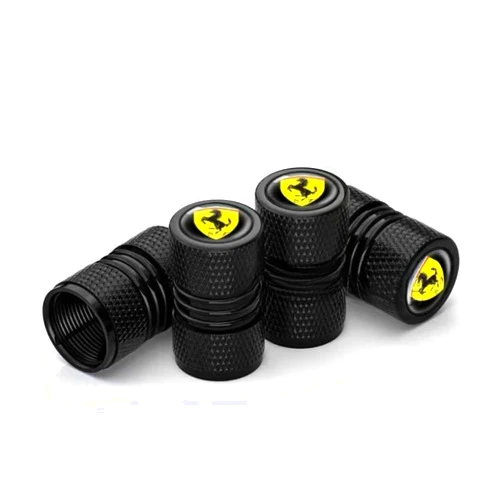 FYTSA 4 pcs Car Wheel Tire Valve Caps for Ferrari 360 Challenge Stradale 2003 2004 2005,Aluminium alloyCover Waterproof Dust-Proof Seal Easy Operation Tyre Caps Replacement Accessories,C