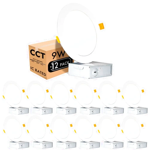 bulbeats Gimbal LED Recessed Lighting 4 inch, 9W=100W 900LM Dimmable 4 inch Recessed Lights with Lens, 360°Rotation Accent/Flat Lighting, 3000K/4000K/5000K Selectable Eyeball Lights-12Pack