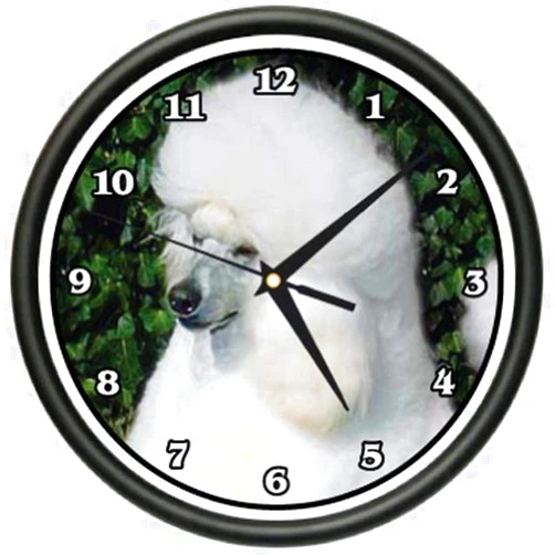 SignMission Standard Poodle Wall Clock Dog Doggie pet Breed Gift