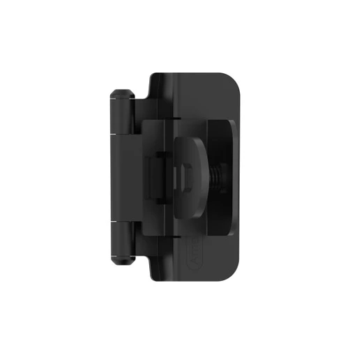 Amerock BPR8700FB | Cabinet Hinge | 3/8 in (10 mm) Inset Double Demountable | Matte Black | Kitchen Cabinet Door Hinge | 1 Pair/2 Pack | Functional Hardware