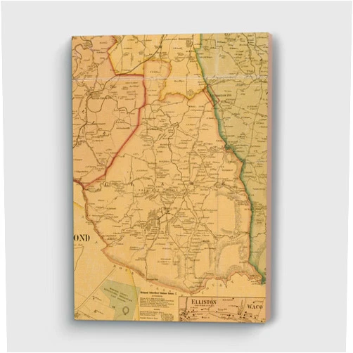 MG Global Vinage Hanging Canvas Print of Glade 1876 Kentucky Madison County Genealogy | 8x12 12x18 16x24 20x30 24x36 Historical City Wall Art for Gift | Antique Rustic Home Office Decor